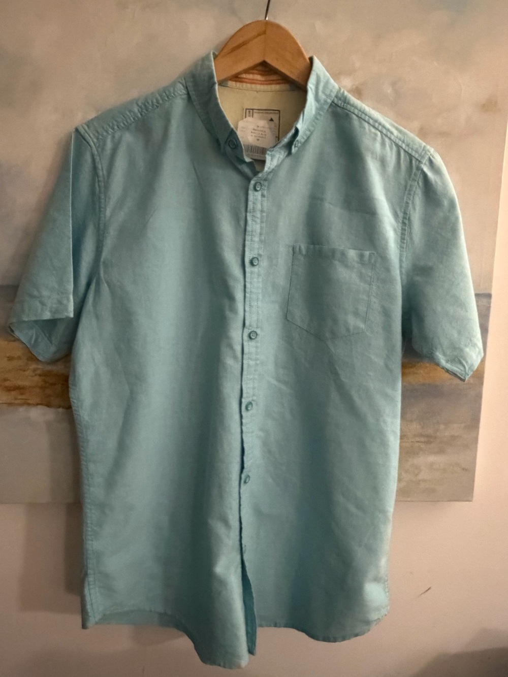 Alexander Julian Light Aqua Short-Sleeve Button-Down Shirt